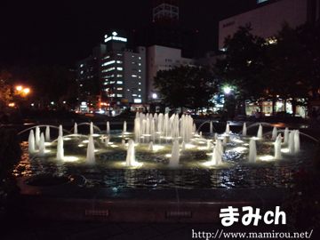 大通り公園 噴水のライトアップ